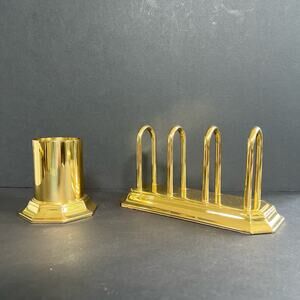 Baldwin brass desk letter and pen holder